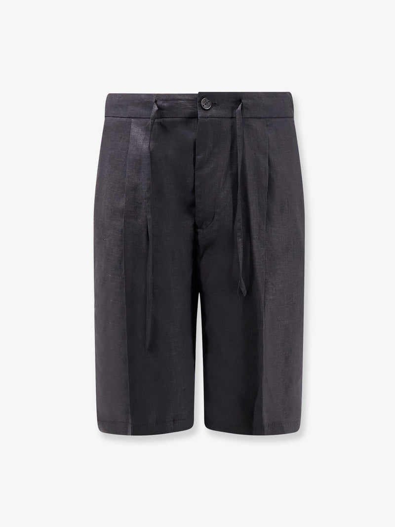 Hevo Hevo Torre Lapillo Linen and Viscose Shorts Black - World Class Fashion