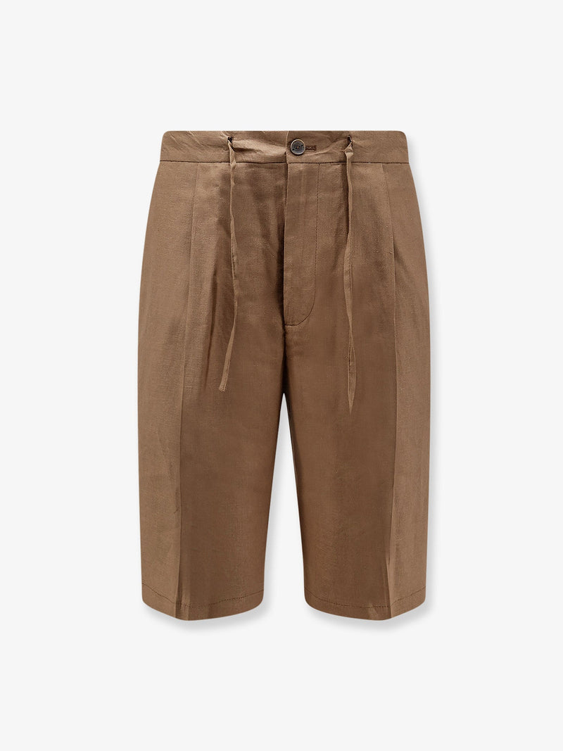 Hevo Hevo Torre Lapillo Linen Viscose Shorts Brown - World Class Fashion