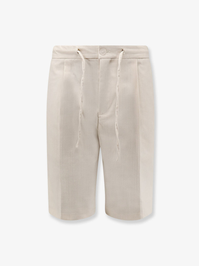 Hevo Hevo Torre Lapillo Cotton Blend Shorts Beige - World Class Fashion