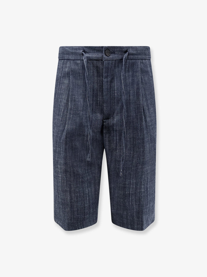 Hevo Hevo Torre Lapillo Cotton Blend Shorts Blue - World Class Fashion