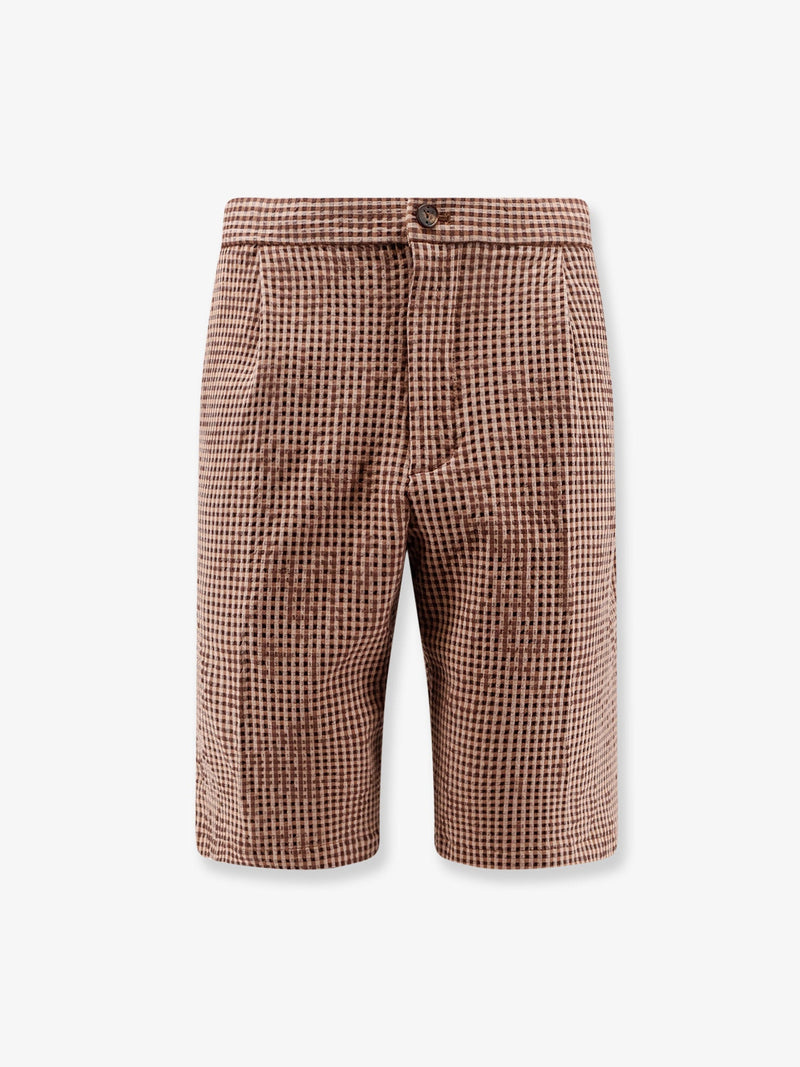 Hevo Hevo Torre Lapillo Checked Shorts Brown - World Class Fashion