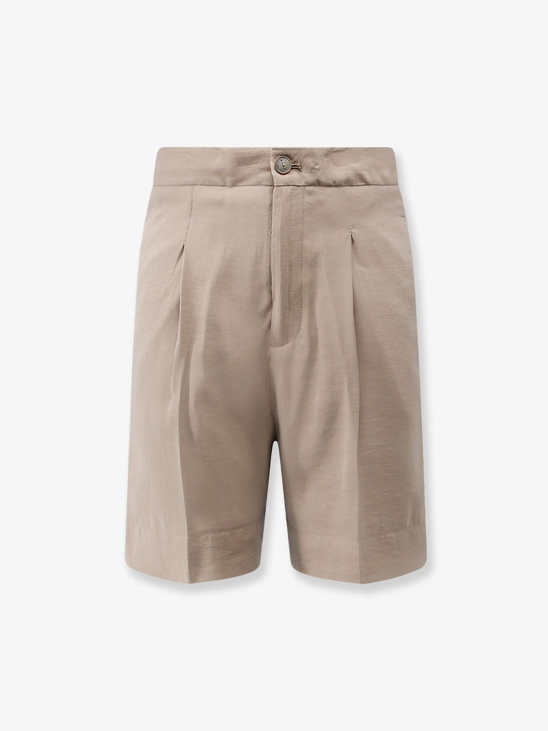 Hevo Hevo Torre Lapillo Modal Blend Bermuda Shorts Beige - World Class Fashion