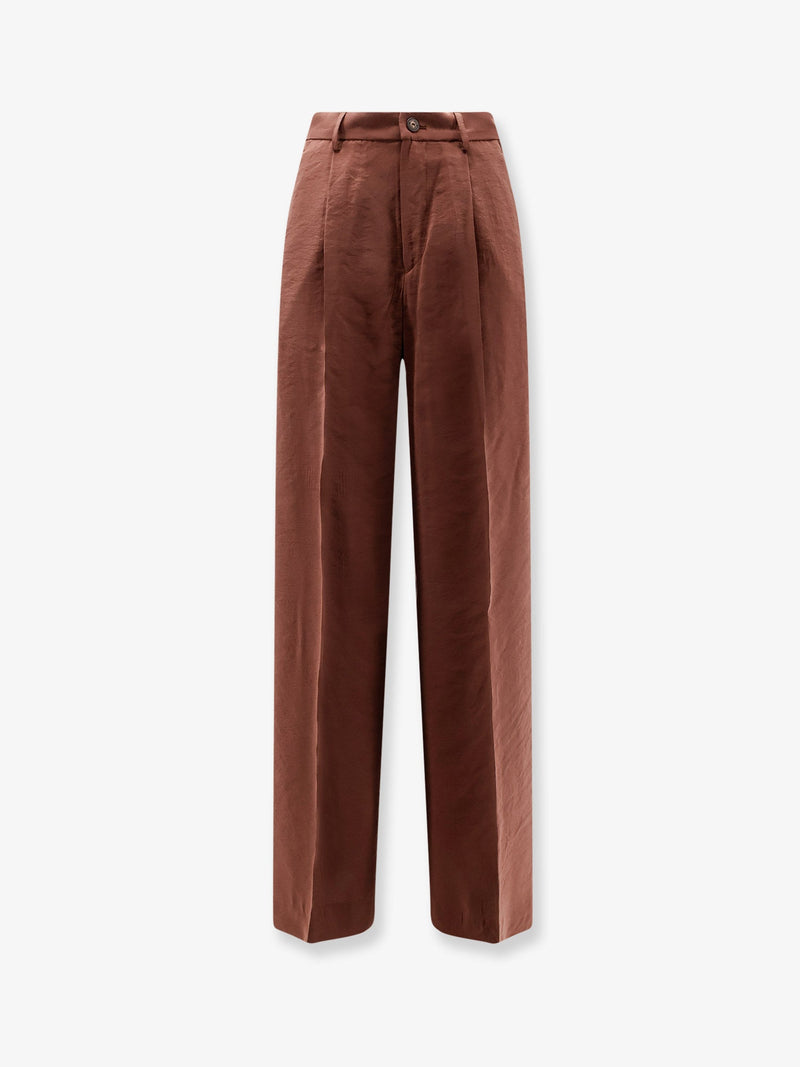 Hevo Pantalones Hevo Torreveneri de Poliéster Modal Marrones - World Class Fashion