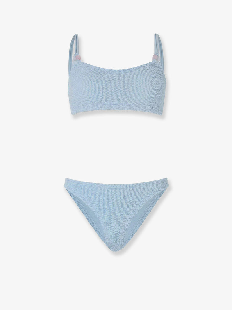 Hunza G Hunza G Cassie Crinkle Bikini Metallic Ice Blue - World Class Fashion