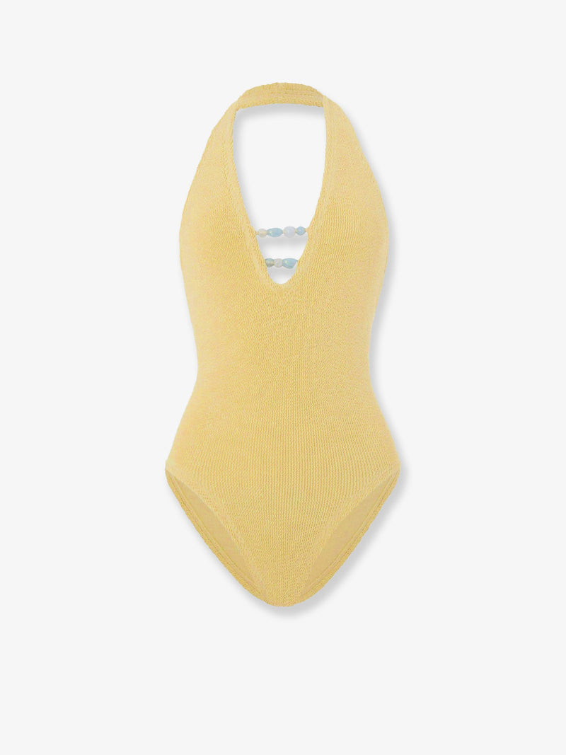 Hunza G Hunza G Adriana Crinkle One-Piece Swimsuit Yellow - World Class Fashion