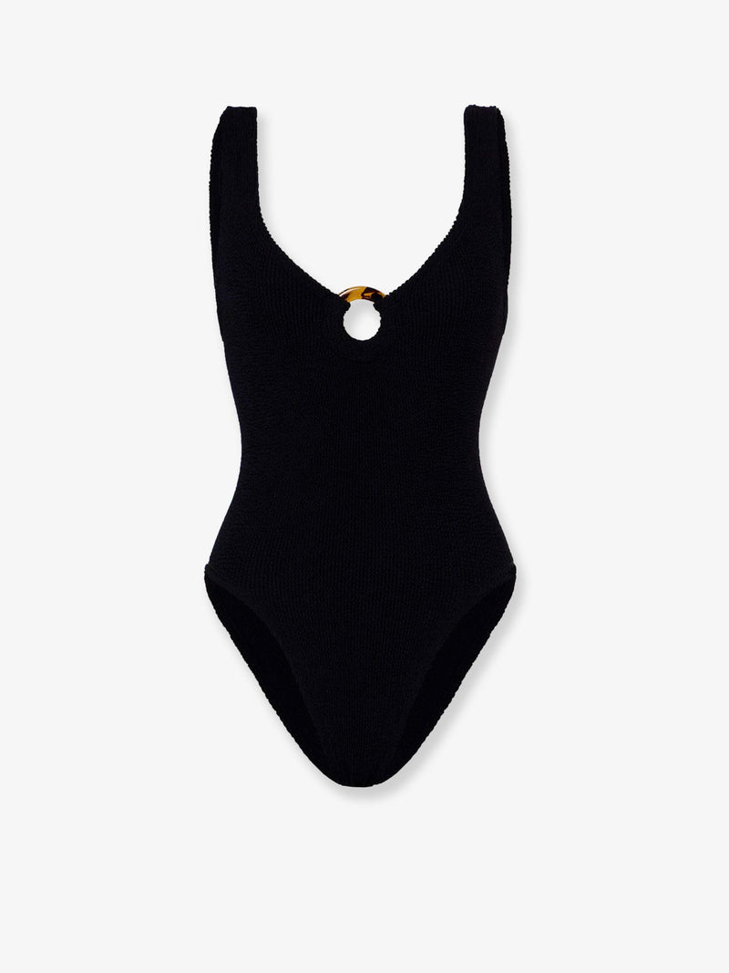Hunza G Hunza G Celine Crinkle Fabric One-Piece Swimsuit Black - World Class Fashion