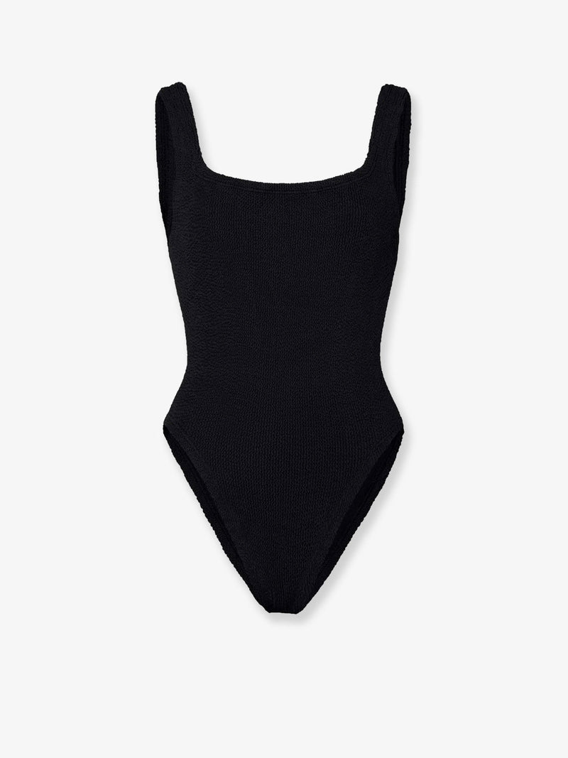 Hunza G Hunza G Crinkle Fabric One-Piece Swimsuit Black - World Class Fashion
