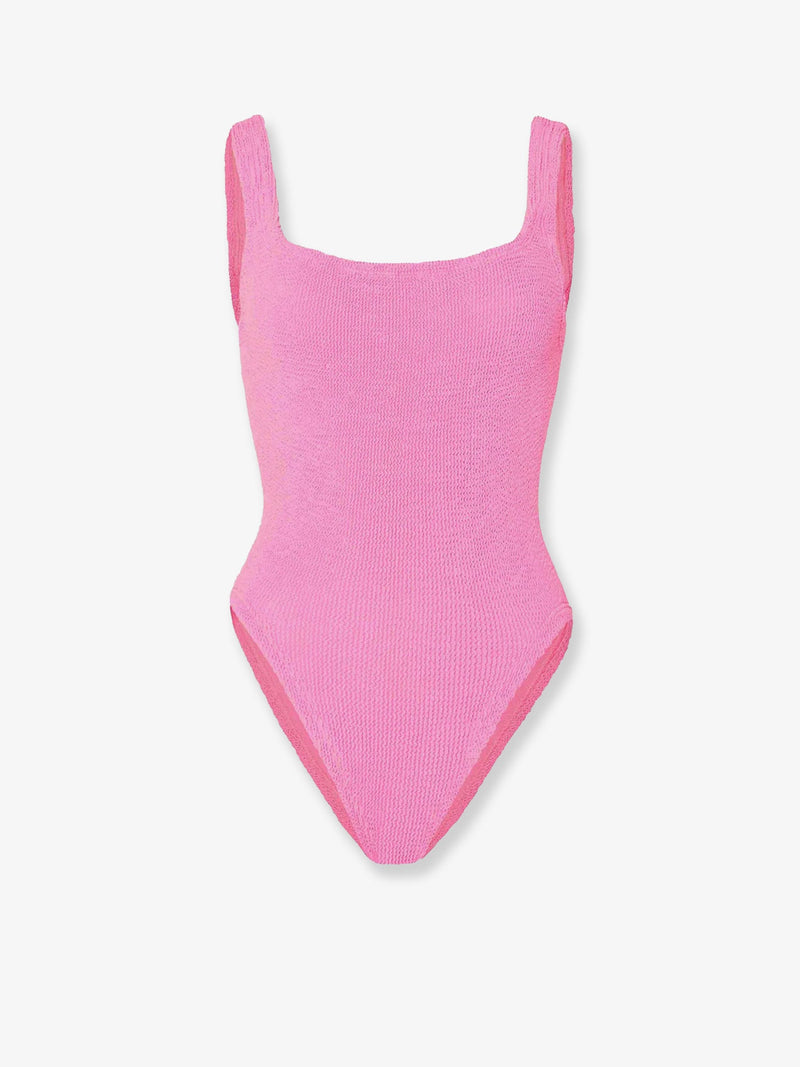 Hunza G Hunza G Crinkle Fabric One-Piece Swimsuit Pink - World Class Fashion