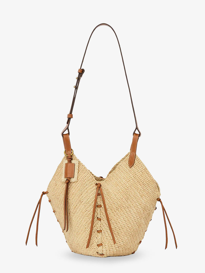 Isabel Marant Bolso de hombro Isabel Marant Losange de rafia color beige - World Class Fashion