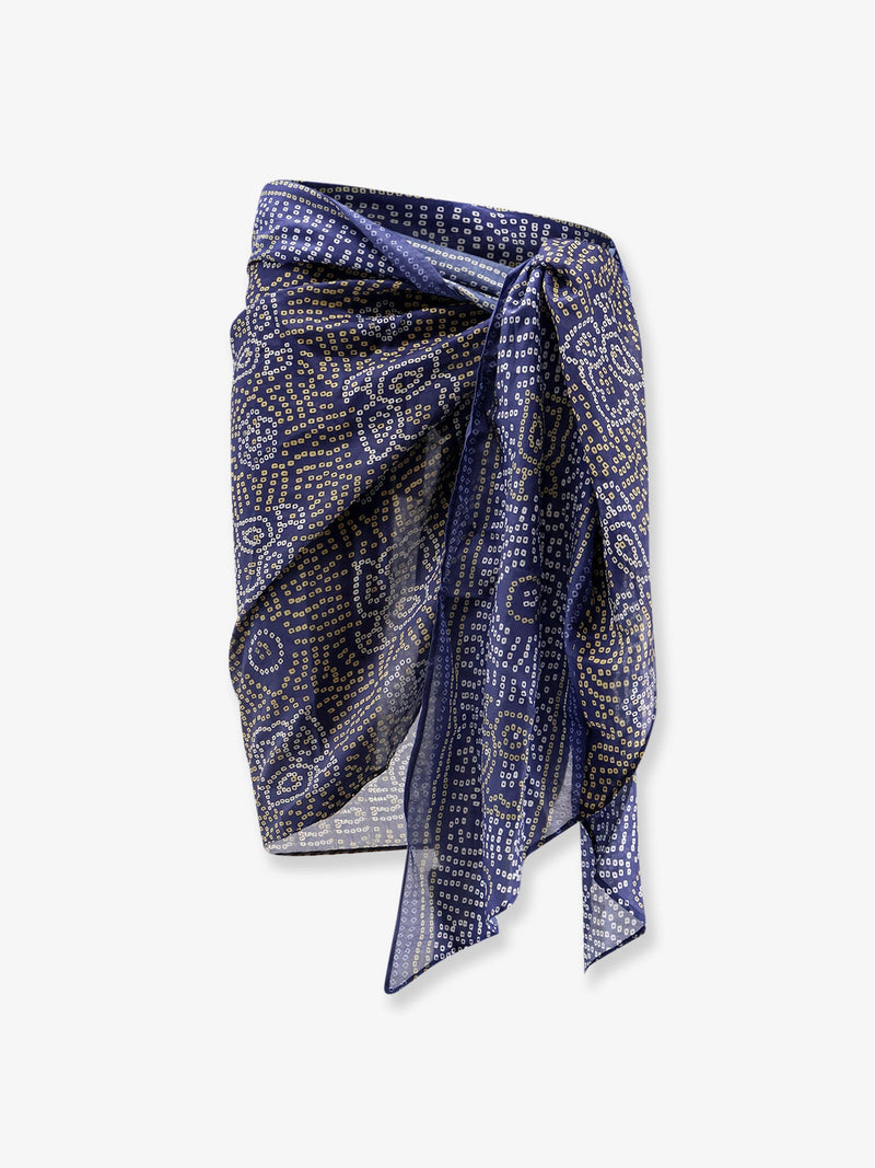 Isabel Marant Isabel Marant Lucilia Cotton Silk Blend Pareo Scarf Blue - World Class Fashion