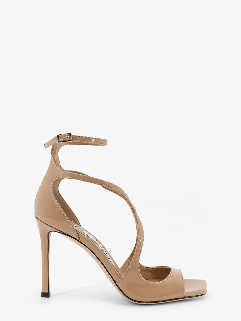 Jimmy Choo Jimmy Choo Azia 95 Leather Sandals Beige - World Class Fashion