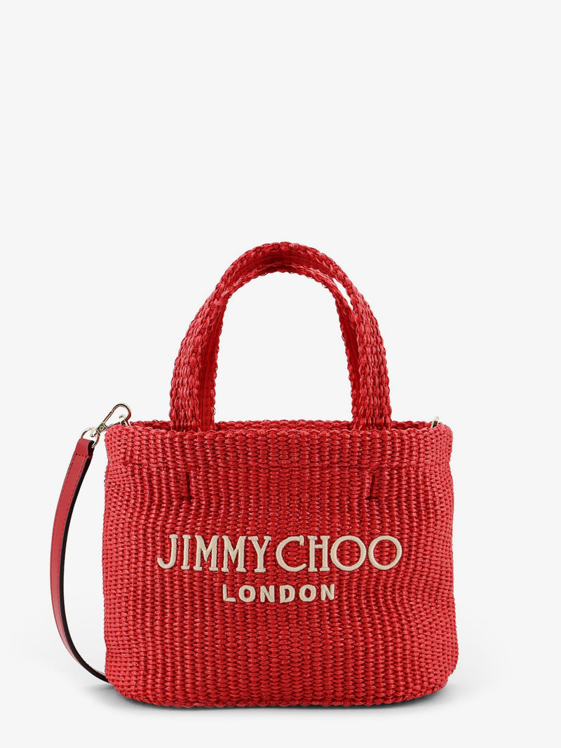 Jimmy Choo Bolso cruzado de rafia Jimmy Choo rojo - World Class Fashion
