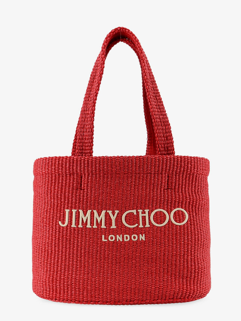 Jimmy Choo Jimmy Choo Bolso de compras de rafia rojo - World Class Fashion