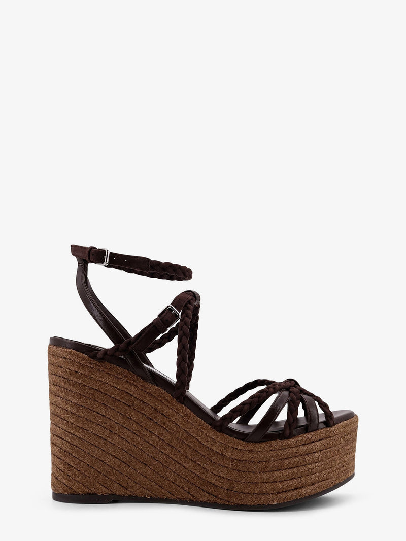 Jimmy Choo Jimmy Choo Nyra Leather And Raffia Sandals Brown - World Class Fashion