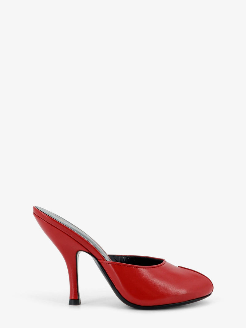 Jude Jude Leather Date Mule Sandals Red - World Class Fashion
