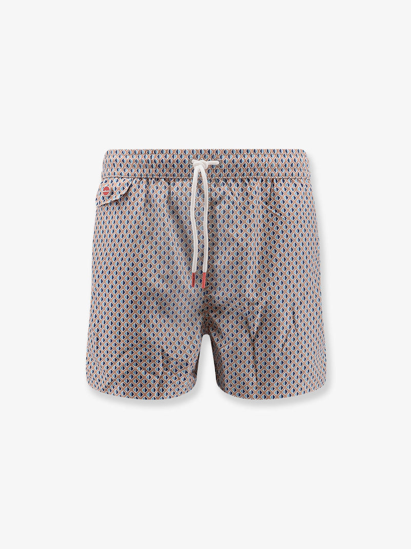 Kiton Ciro Paone Kiton Ciro Paone Nylon Swim Trunks Beige - World Class Fashion