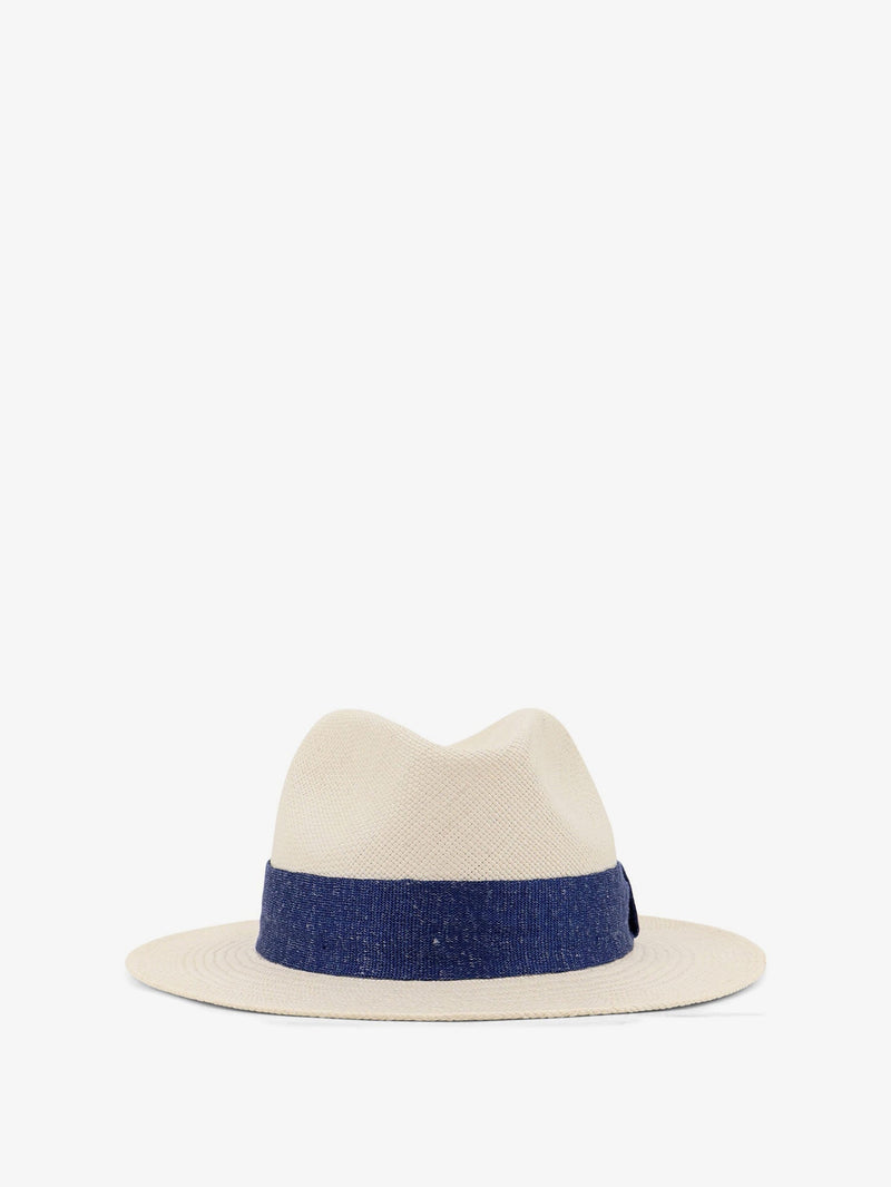 Kiton Ciro Paone Kiton Ciro Paone Panama Straw Hat Blue - World Class Fashion