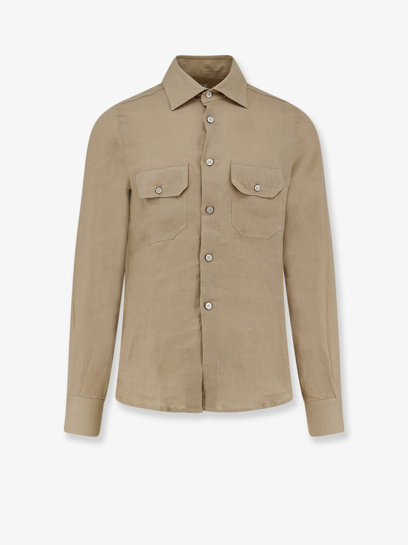 Kiton Ciro Paone Kiton Ciro Paone Linen Shirt Beige - World Class Fashion