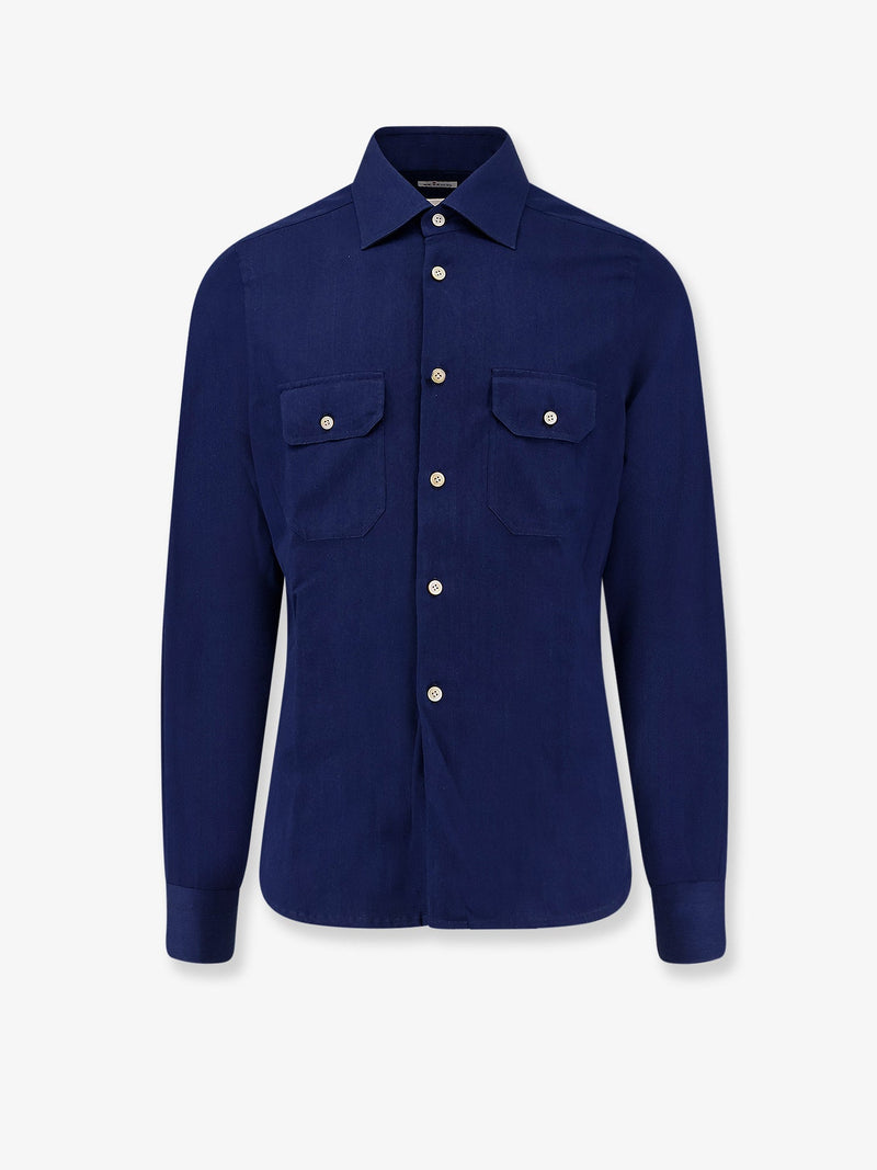 Kiton Ciro Paone Kiton Ciro Paone Cotton Shirt Blue Men - World Class Fashion