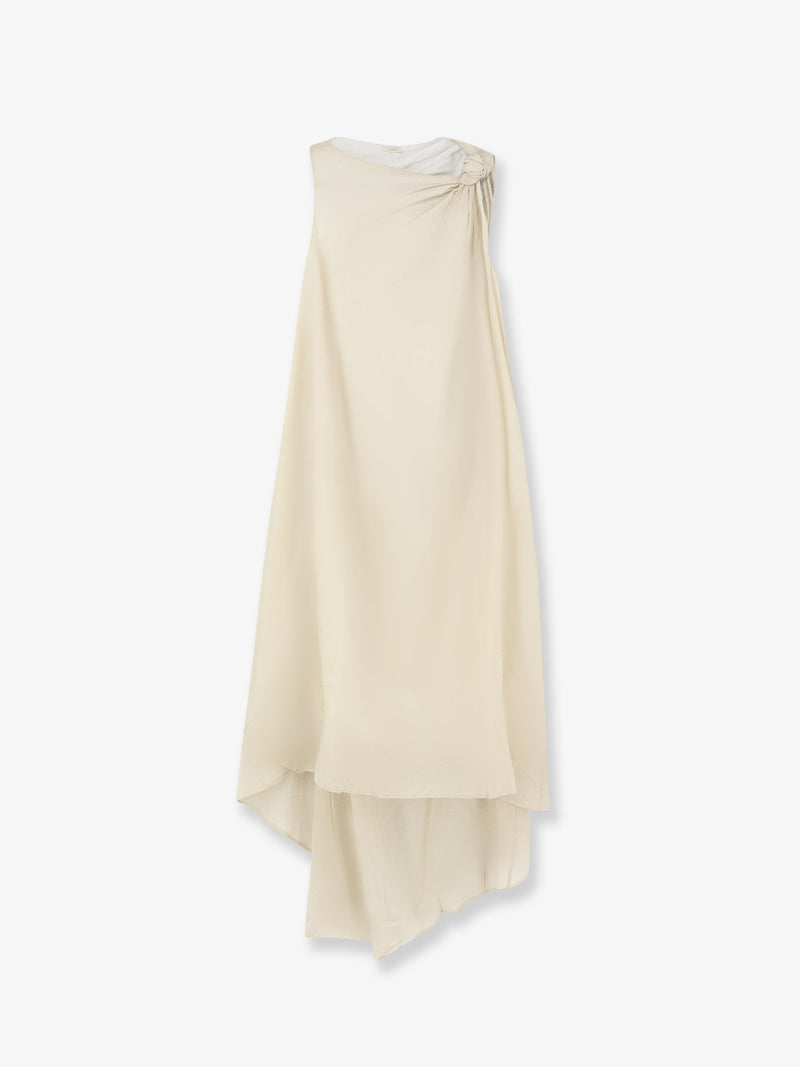 Lamrons Lamrons Viscose Lyocell Blend Dress Beige Women - World Class Fashion