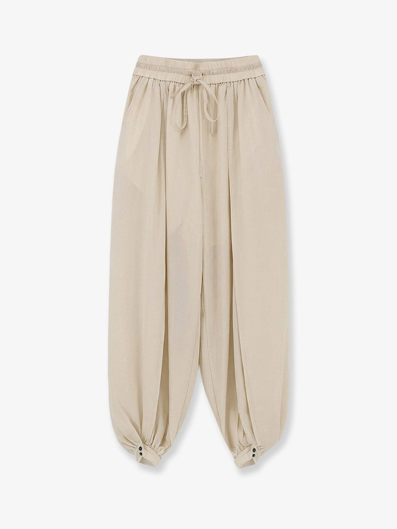 Lamrons Lamrons Cotton Trousers Beige Women - World Class Fashion