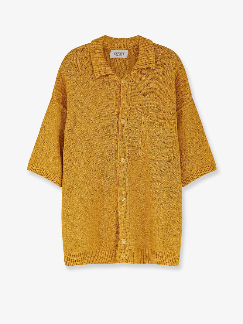 Laneus Laneus Cotton Cashmere Silk Blend Shirt Yellow - World Class Fashion