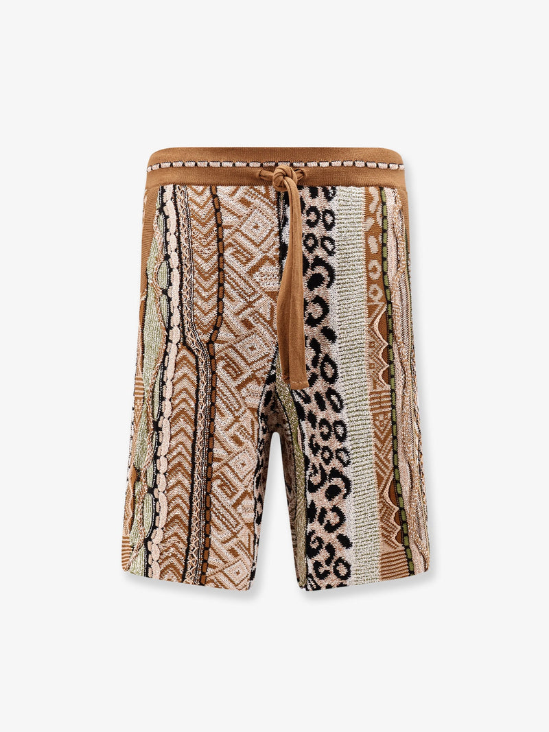 Laneus Laneus Cotton Blend Bermuda Shorts Multicolor - World Class Fashion