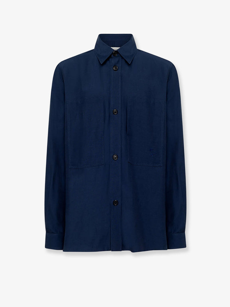 Laneus Laneus Viscose and Linen Shirt Blue Men - World Class Fashion