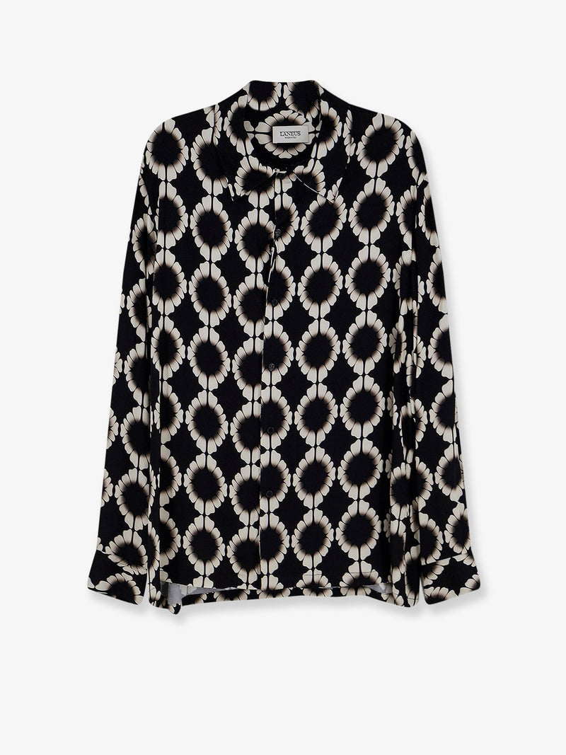 Laneus Laneus Boxy Fit Viscose Shirt Black - World Class Fashion