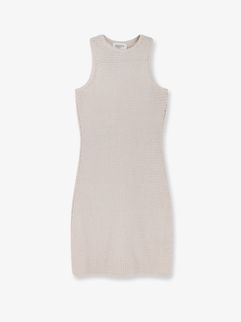 Laneus Vestido de punto de algodón gris Laneus para mujer - World Class Fashion
