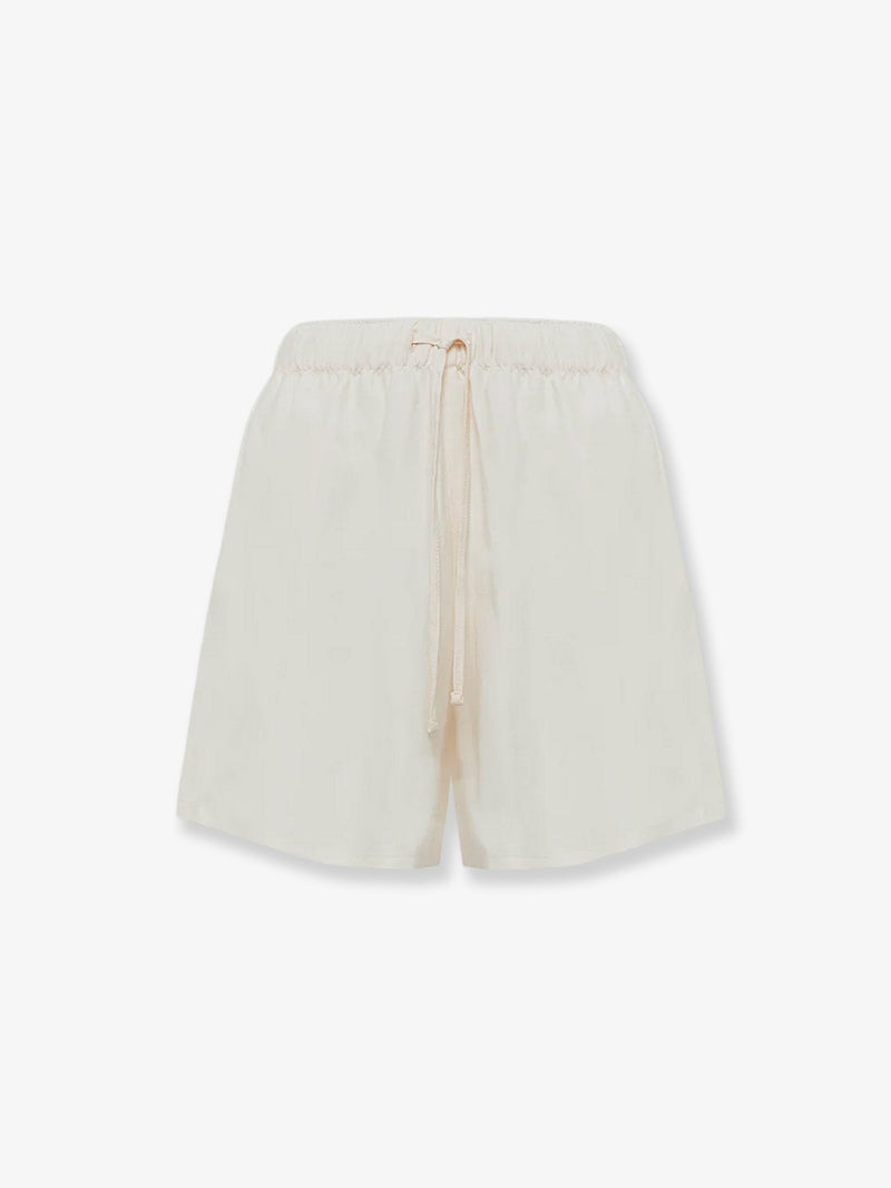 Laneus Laneus Pantalón Corto Bermuda de Lino y Viscosa Beige - World Class Fashion