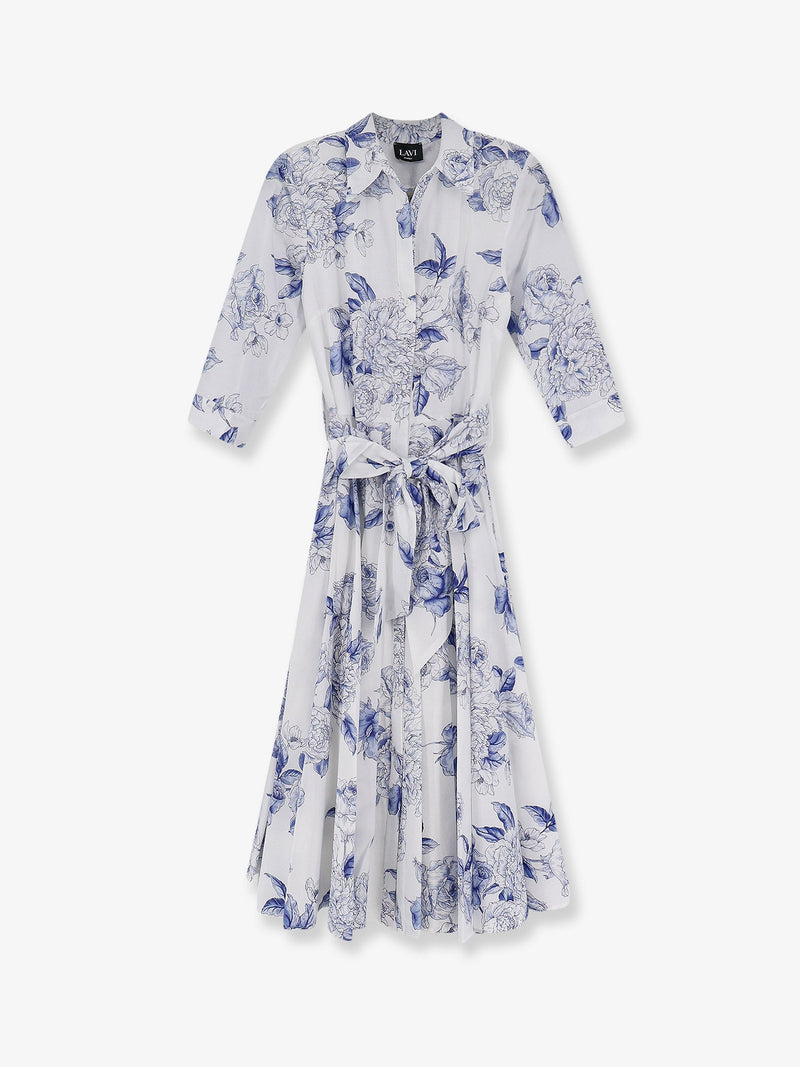 Lavi Vestido camisero Lavi Spritz de algodón blanco - World Class Fashion