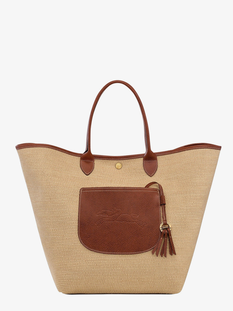 Longchamp Paris Longchamp Paris Le Panier Pliage L Raffia Leather Bag Beige - World Class Fashion