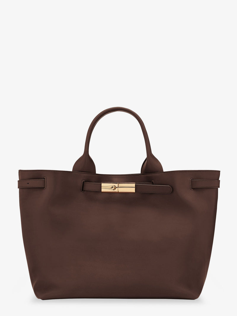 Longchamp Paris Bolso de cuero Longchamp Paris Le Roseau Marrón - World Class Fashion