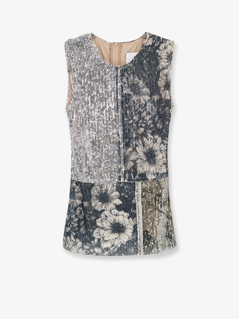 Maison Margiela Top de patchwork Maison Margiela con lentejuelas gris - World Class Fashion