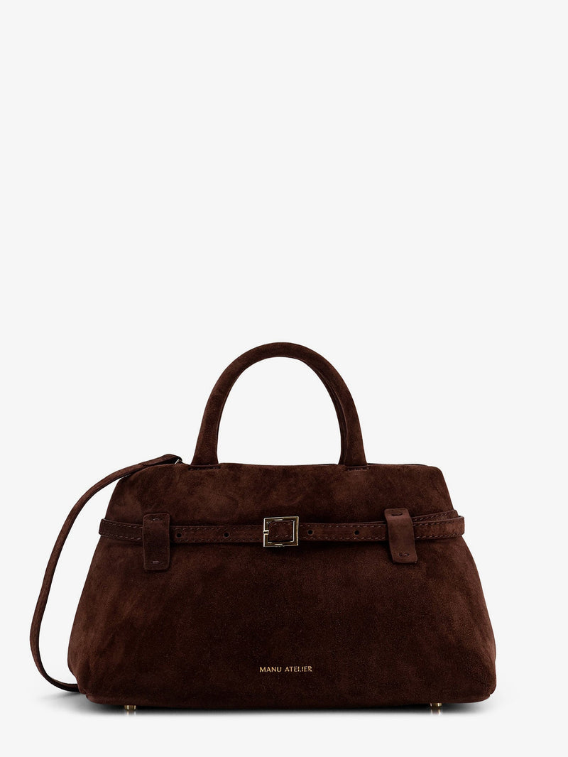Manu Atelier Manu Atelier Le Cambon 25 Suede Handbag Deep Brown - World Class Fashion