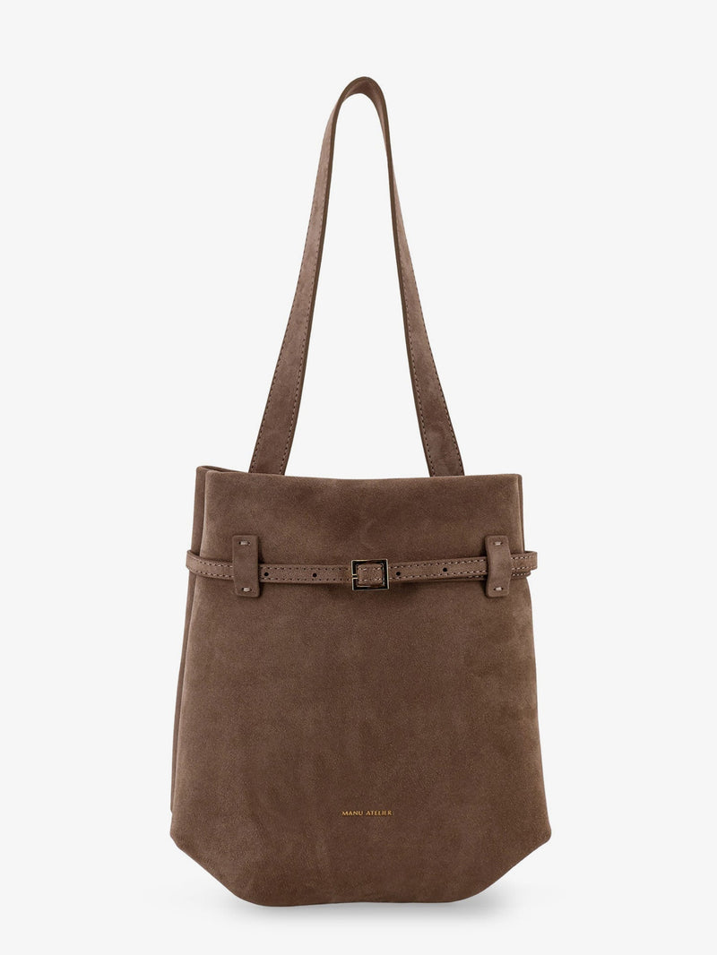Manu Atelier Manu Atelier Mini Tote Du Jour Suede Shoulder Bag Grey - World Class Fashion