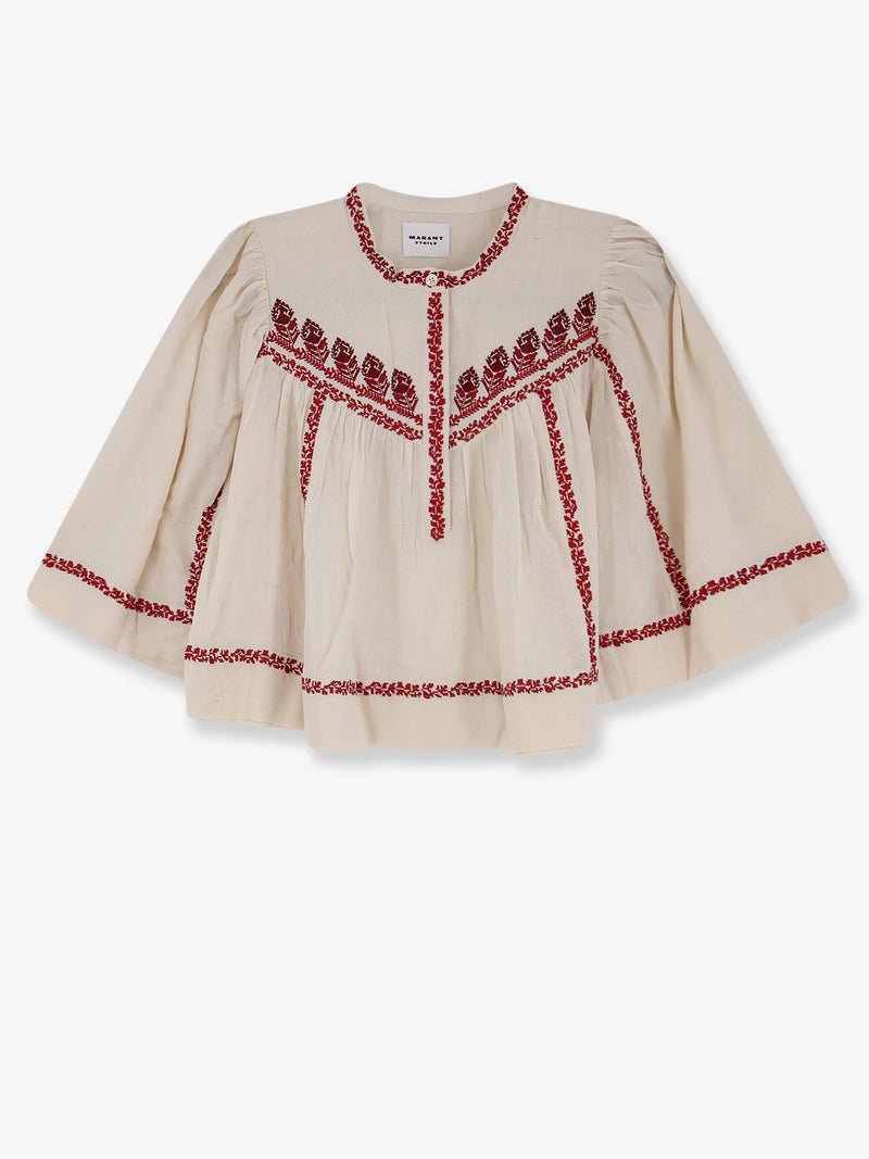 Marant Étoile Marant Étoile Juline Organic Cotton Shirt Beige - World Class Fashion
