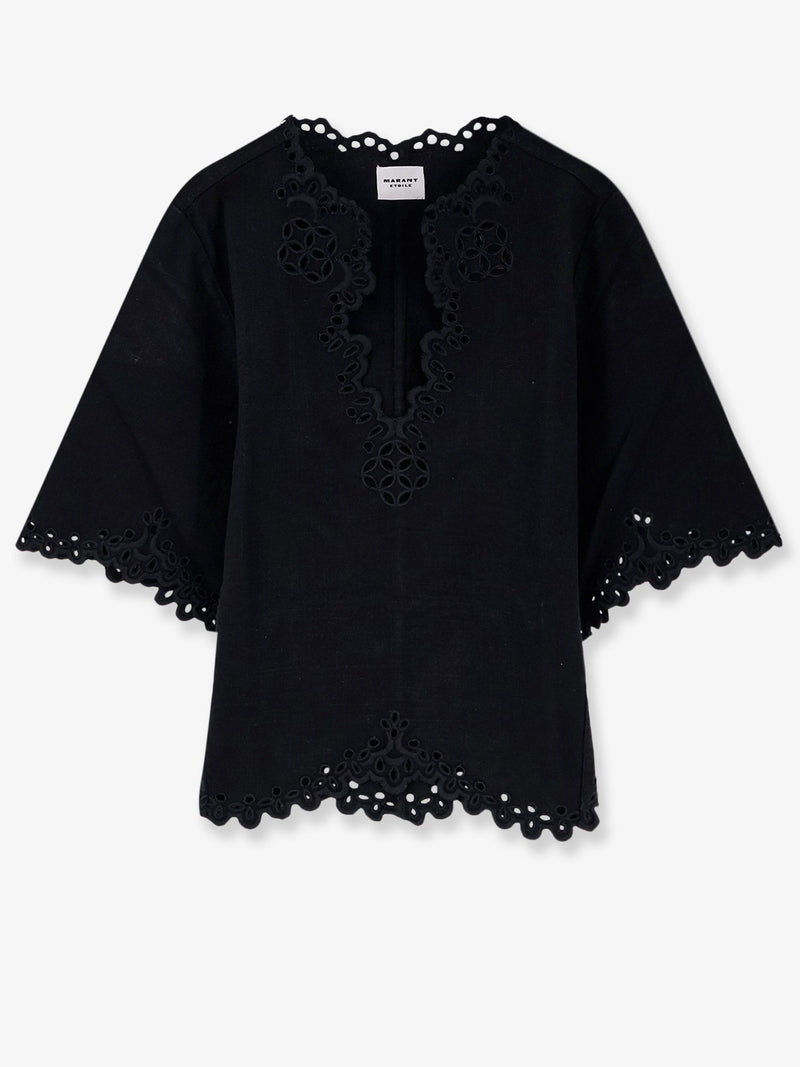 Marant Étoile Marant Étoile Sangallo Cotton Top Black - World Class Fashion