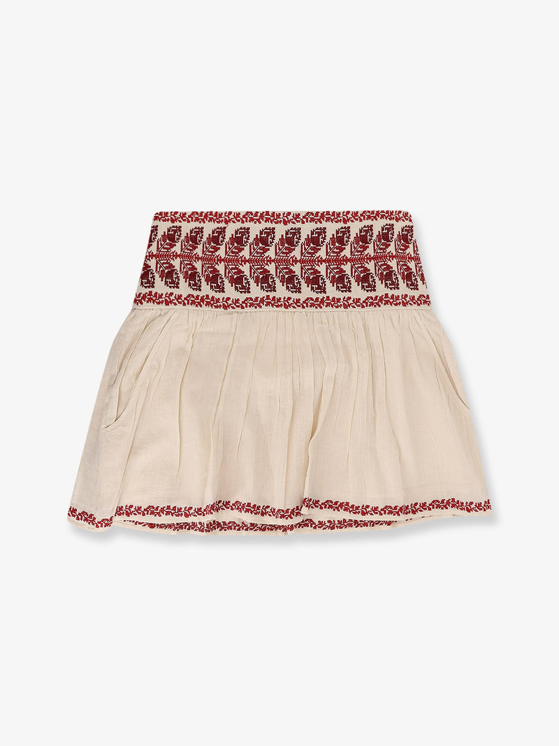 Marant Étoile Marant Étoile Falda de Algodón Picadilia Beige - World Class Fashion