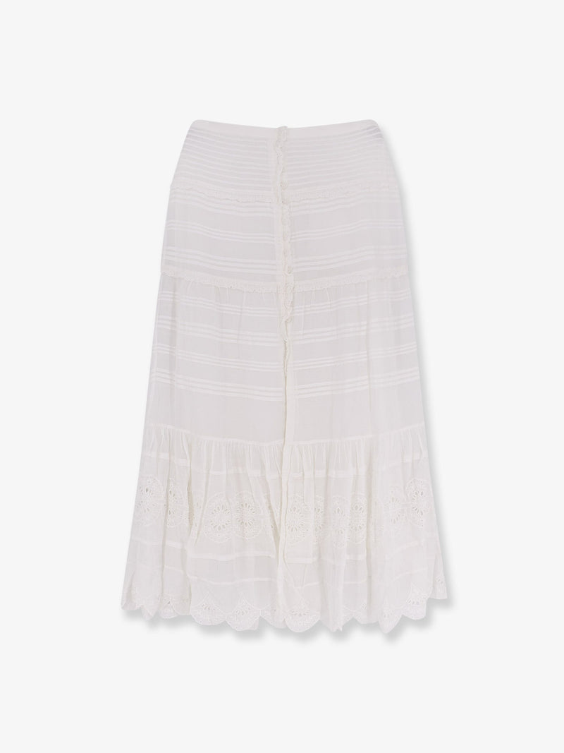 Marant Étoile Marant Étoile Falda Paoline de Algodón Orgánico Blanca - World Class Fashion