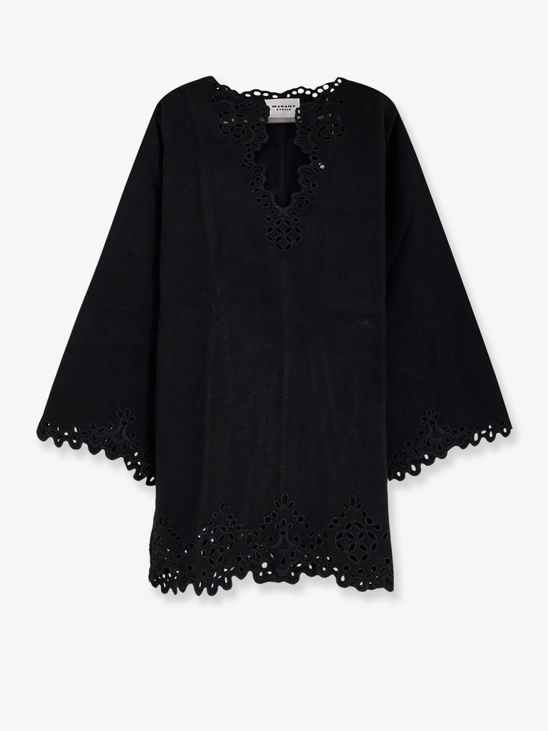 Marant Étoile Marant Étoile Vestido Corto Sherazade de Algodón Negro - World Class Fashion