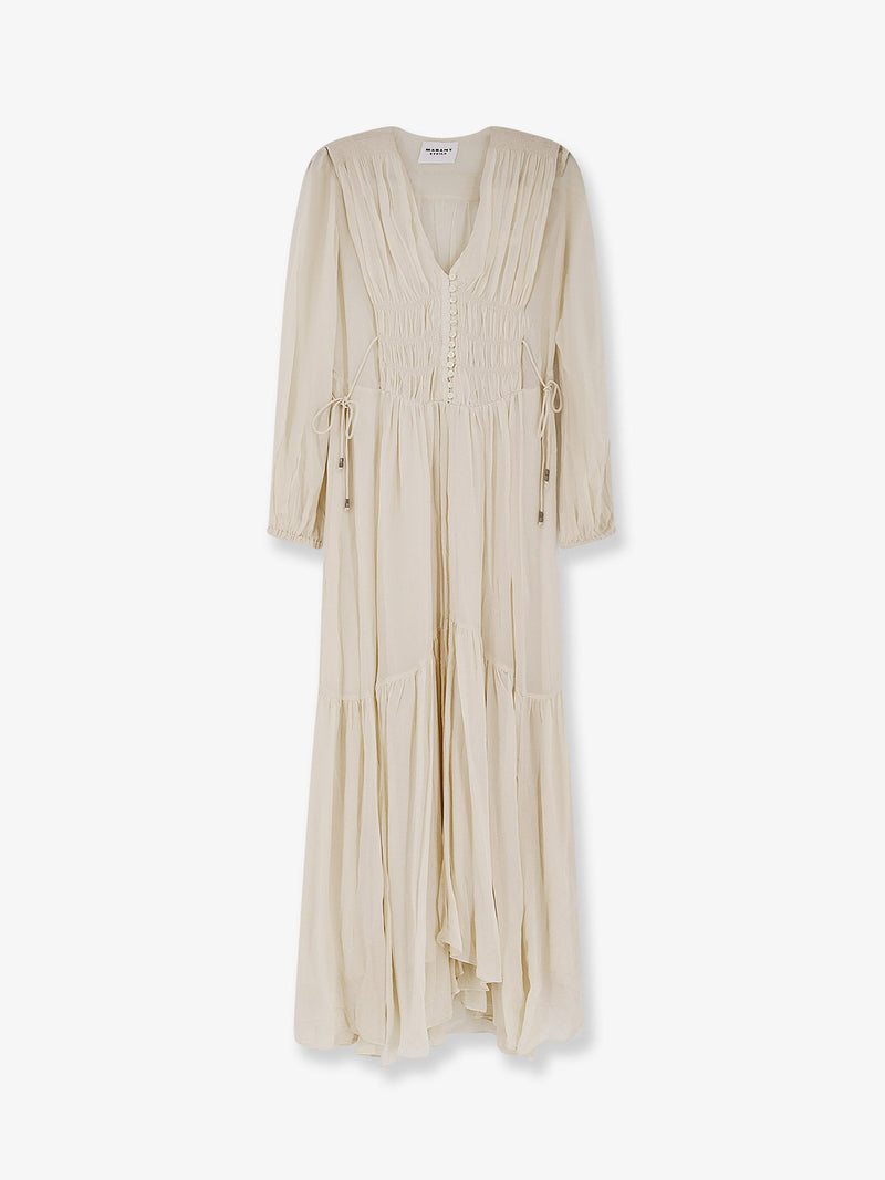Marant Étoile Vestido Marant Étoile Briane de viscosa en color beige - World Class Fashion