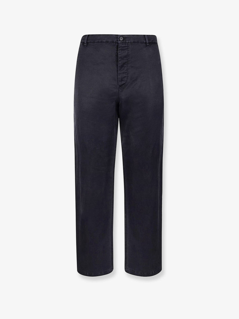 Massimo Osti Massimo Osti Silk Blend Trousers Blue - World Class Fashion