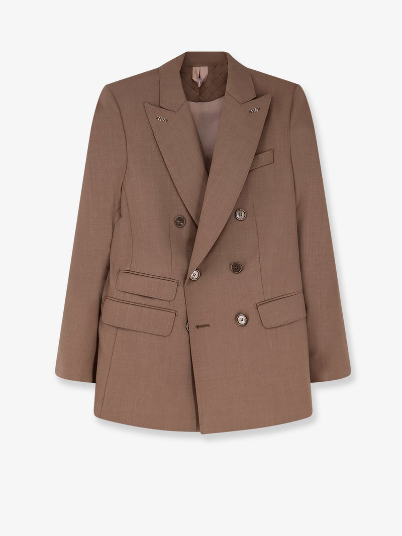 Max Mara Max Mara Blazer Cupola de Lana Virgen Marrón - World Class Fashion