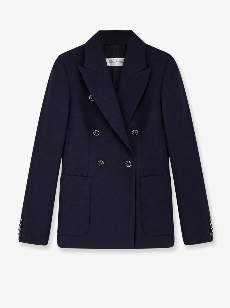 Max Mara Blazer Max Mara Mxmricetta de Lana Virgen Azul - World Class Fashion
