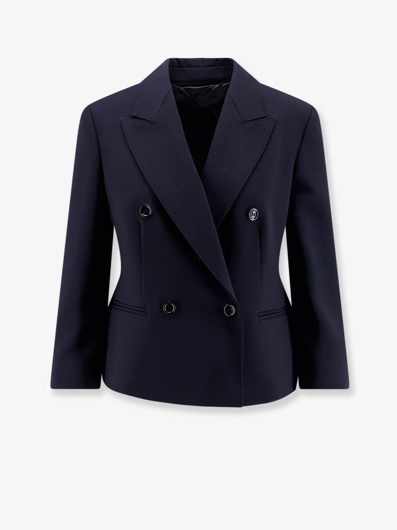 Max Mara Max Mara Mxmdorico Stretch Virgin Wool Blazer Blue - World Class Fashion