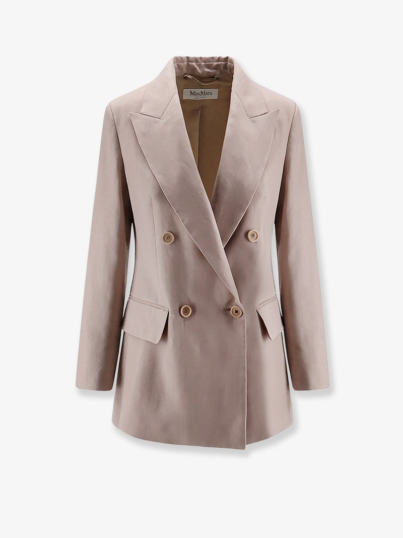 Max Mara Max Mara Mxsfeltro Silk Blazer Pink - World Class Fashion