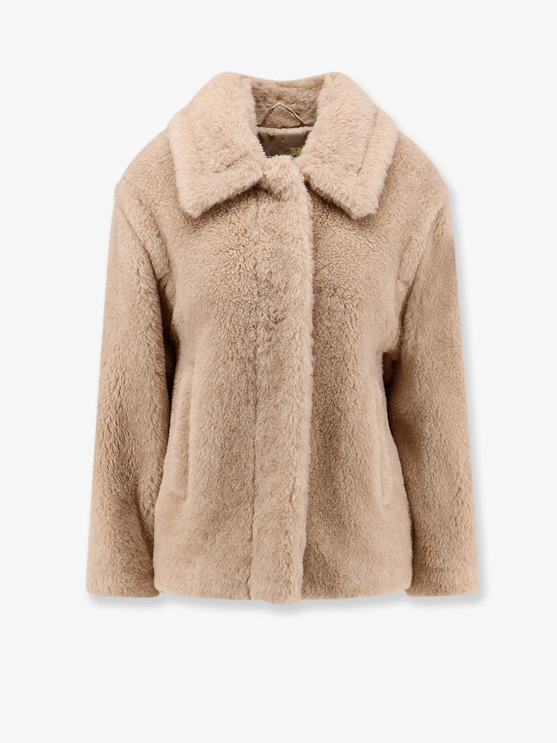 Max Mara Max Mara Mxmtritone Alpaca Wool Silk Jacket Beige - World Class Fashion