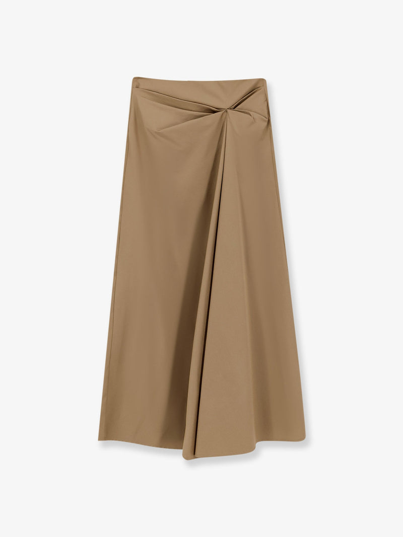 Max Mara Max Mara Mxmpaggi Cotton Blend Skirt Brown - World Class Fashion